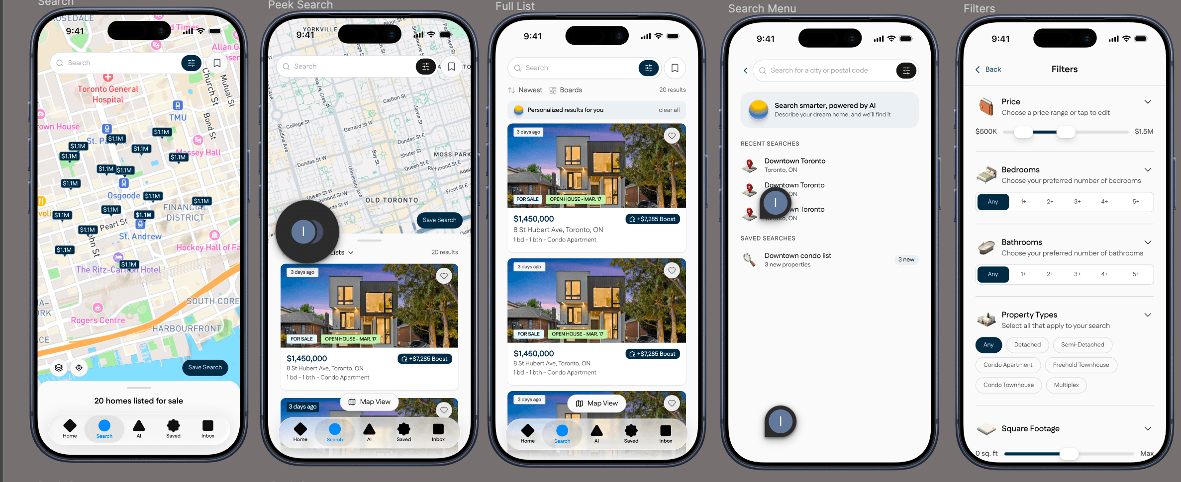 AI-powered home search interface