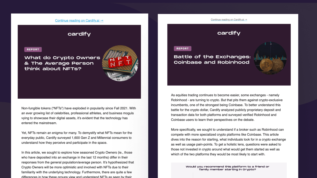 Cardify newsletter and media distribution